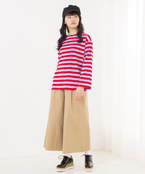 WEGO（ウィゴー）の「WEGO/ボーダービッグシルエットロングTシャツ（Tシャツ/カットソー・レディース・ブルー/ホワイト/イエロー/ピンク・FREE）」の13枚目の写真