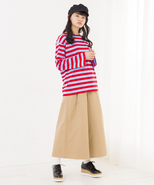 WEGO（ウィゴー）の「WEGO/ボーダービッグシルエットロングTシャツ（Tシャツ/カットソー・レディース・ブルー/ホワイト/イエロー/ピンク・FREE）」の14枚目の写真