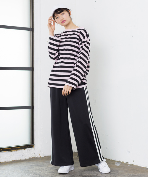 WEGO（ウィゴー）の「WEGO/ボーダービッグシルエットロングTシャツ（Tシャツ/カットソー・レディース・ブルー/ホワイト/イエロー/ピンク・FREE）」の21枚目の写真