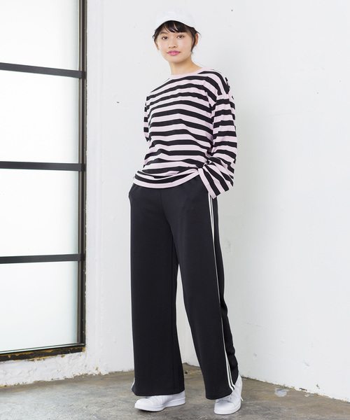 WEGO（ウィゴー）の「WEGO/ボーダービッグシルエットロングTシャツ（Tシャツ/カットソー・レディース・ブルー/ホワイト/イエロー/ピンク・FREE）」の22枚目の写真