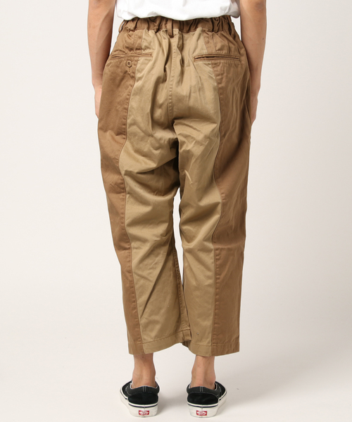 AOZORA（アオゾラ）の「AOZORA/アオゾラ　ビッグタック切替ワイドチノパンツ（チノパンツ・メンズ・ベージュ・LARGE/MEDIUM）」の3枚目の写真