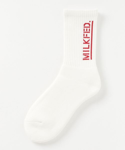 MILKFED.(ミルクフェド)の「STENCIL SOX(ソックス/靴下・レディース・ホワイト/マルチ/ブラック/レッド・ONE SIZE)」の4枚目の写真