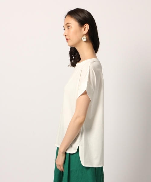GLOBAL WORK(グローバルワーク)の「シルケットボートネックT半袖/799812(Tシャツ/カットソー・レディース・ホワイト/ブラック/カーキ・MEDIUM/LARGE)」の7枚目の写真