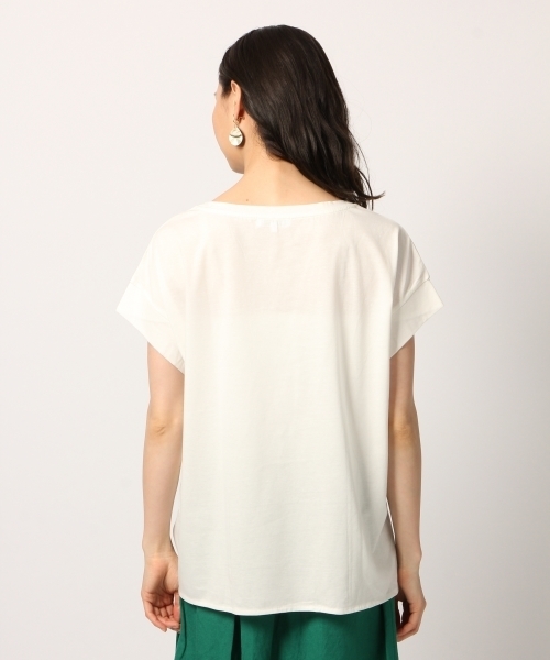 GLOBAL WORK(グローバルワーク)の「シルケットボートネックT半袖/799812(Tシャツ/カットソー・レディース・ホワイト/ブラック/カーキ・MEDIUM/LARGE)」の8枚目の写真