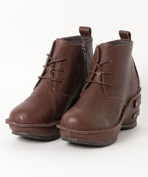 Hina Day Green（ヒナデイグリーン）の「レースアップシンプルショートブーツ（ブーツ・レディース・ダークブラウン/ブラック/キャメル/レッド系その他・M/S/L/3L/LL）」の8枚目の写真