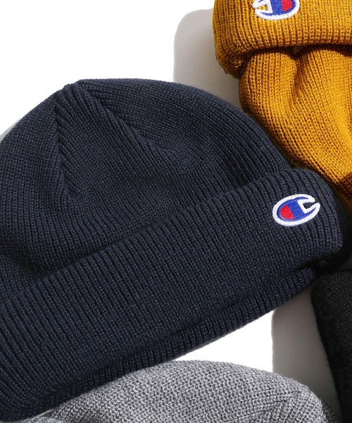 Champion（チャンピオン）の「∴WEGO/Champion別注ショートニットキャップ（ニットキャップ/ビーニー・メンズ・ブラック/ネイビー/レッド/マスタード/杢グレー・FREE）」の4枚目の写真