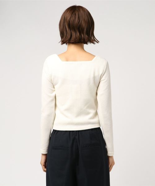 one way（ワンウェイ）の「フロントジップテレコ（Tシャツ/カットソー・レディース・ホワイト/ブラック/ダークグリーン/ボルドー・M）」の5枚目の写真