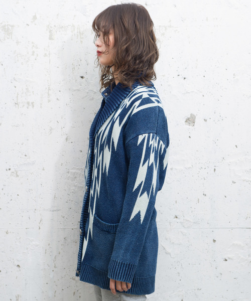 ROGER AND RAW(ロジャーアンドロウ)の「Roger&Raw/ネイティブJQインディゴカーディガン(カーディガン/ボレロ・レディース・ブラック/ネイビー/ブルー・M)」の21枚目の写真