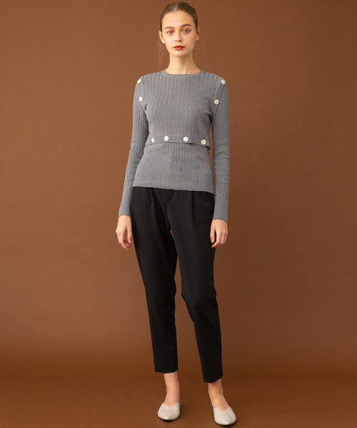 UNITED TOKYO（ユナイテッドトウキョウ）の「チェーンボタンアレンジニット（ニット/セーター・レディース・グレー/ブラック/ベージュ・1）」の13枚目の写真