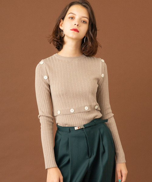 UNITED TOKYO（ユナイテッドトウキョウ）の「チェーンボタンアレンジニット（ニット/セーター・レディース・グレー/ブラック/ベージュ・1）」の19枚目の写真