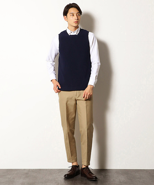 COMME　CA COMMUNE（コムサコミューン）の「カノコ　ニットベスト（ニット/セーター・メンズ・ベージュ/ネイビー・MEDIUM/LARGE）」の8枚目の写真