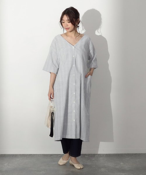 速達メール便送料無料 Auli 2wayストライプワンピース 無条件 特別価格 Redmexmineria Mx