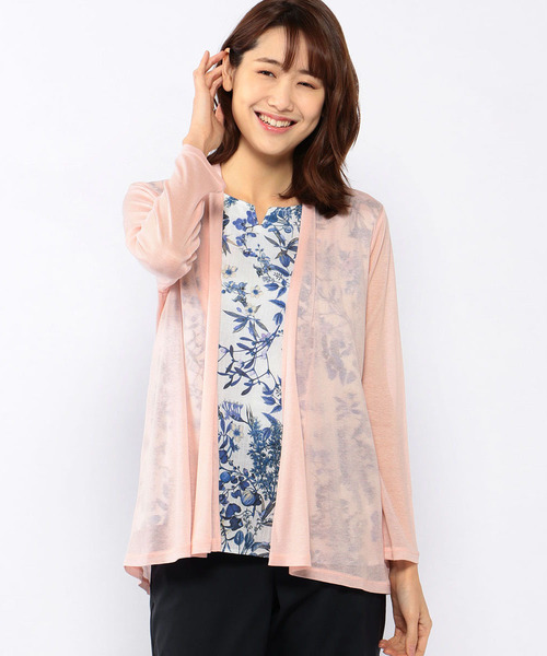 A/C DESIGN BY ALPHA CUBIC（エーシーデザインバイアルファキュービック）の「◇カタログ掲載◇着流しカーディガン（カーディガン/ボレロ・レディース・ピンク/サックスブルー/ライトグレー/ネイビー・M size/L size）」の4枚目の写真