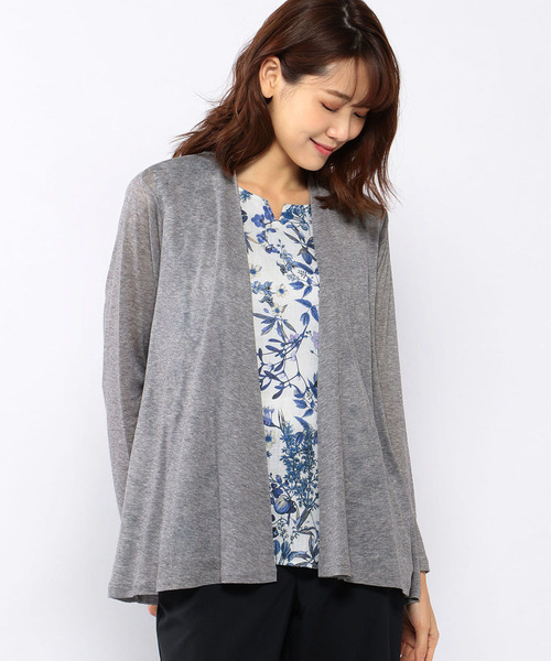 A/C DESIGN BY ALPHA CUBIC（エーシーデザインバイアルファキュービック）の「◇カタログ掲載◇着流しカーディガン（カーディガン/ボレロ・レディース・ピンク/サックスブルー/ライトグレー/ネイビー・M size/L size）」の2枚目の写真