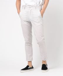 無地ストライプストレッチスキニーアンクルパンツ