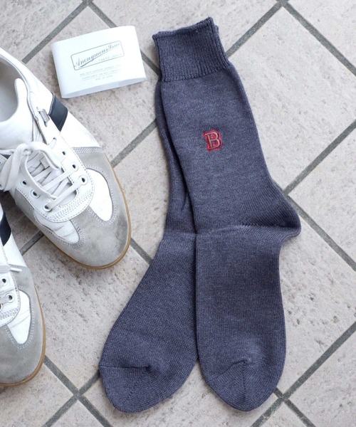 ANONYMOUSISM（アノニマスイズム）の「【AnonymousIsm】レタードクルー/クルー丈ソックス/アノニマスイズム（ソックス/靴下・メンズ・ブラック/ネイビー/グレー/レッド/オフホワイト/サックスブルー/ブルー/グリーン・25cm～27cm/23cm～25cm）」の3枚目の写真
