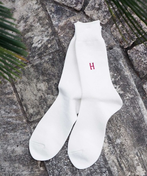 ANONYMOUSISM（アノニマスイズム）の「【AnonymousIsm】レタードクルー/クルー丈ソックス/アノニマスイズム（ソックス/靴下・メンズ・ブラック/ネイビー/グレー/レッド/オフホワイト/サックスブルー/ブルー/グリーン・25cm～27cm/23cm～25cm）」の2枚目の写真