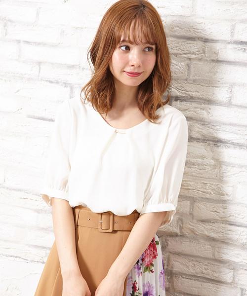 INGNI（イング）の「裾タックバー付トロミブラウス（シャツ/ブラウス・レディース・グレー系その他/ブラック/グリーン/オフホワイト・M）」の9枚目の写真