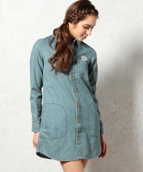 Lee（リー）の「LEE（リー） C WORK ワンピース（ワンピース・レディース・ライトブルー/コバルトブルー・SMALL/MEDIUM）」の2枚目の写真