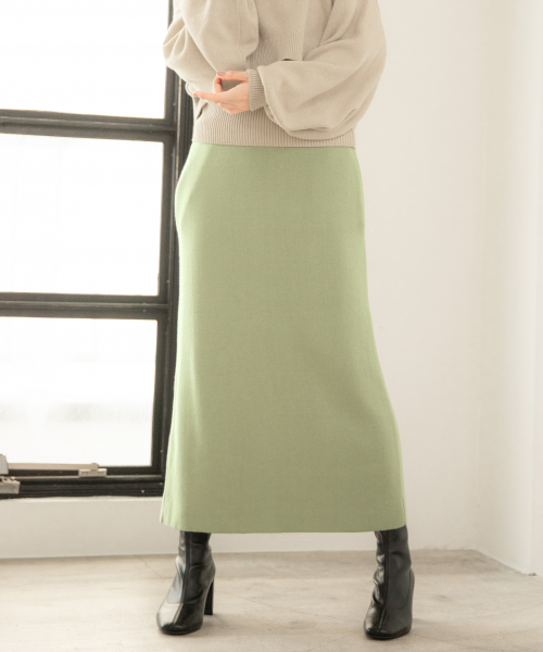 LOWRYS FARM（ローリーズファーム）の「ニットタイトスカート　850507（スカート・レディース・アイボリー/ブラック/ブラウン/ミント・FREE）」の4枚目の写真