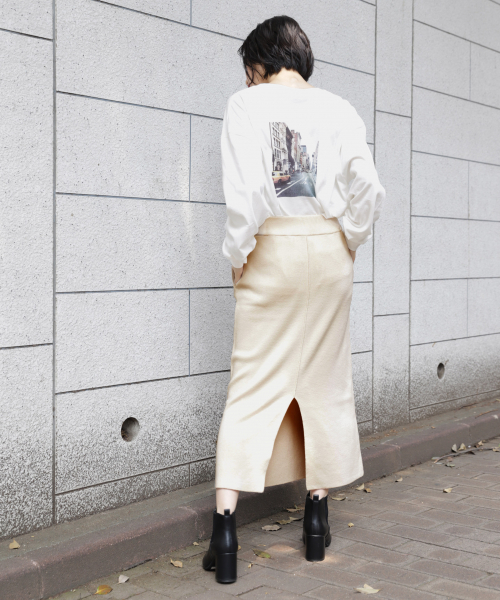 LOWRYS FARM（ローリーズファーム）の「ニットタイトスカート　850507（スカート・レディース・アイボリー/ブラック/ブラウン/ミント・FREE）」の5枚目の写真