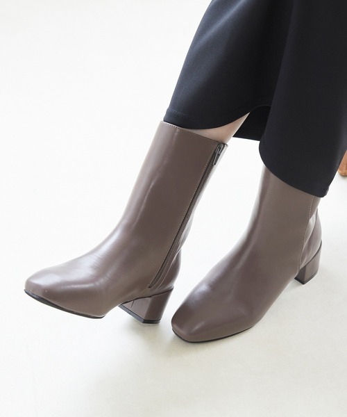 細身シルエット ベーシックミドルブーツ（ブーツ）｜menue（メヌエ）の  