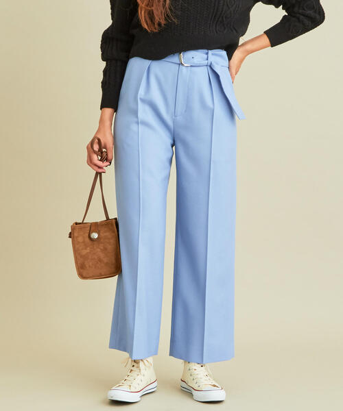 BEAUTY&YOUTH UNITED ARROWS(ビューティーアンドユースユナイテッドアローズ)の「BY∴ ウールタックベルトワイドパンツо(その他パンツ・レディース・オフホワイト/ネイビー/ライトブルー・SMALL/MEDIUM)」の2枚目の写真