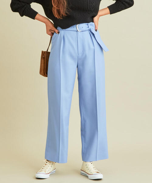 BEAUTY&YOUTH UNITED ARROWS(ビューティーアンドユースユナイテッドアローズ)の「BY∴ ウールタックベルトワイドパンツо(その他パンツ・レディース・オフホワイト/ネイビー/ライトブルー・SMALL/MEDIUM)」の14枚目の写真