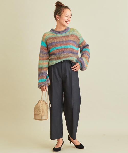 BEAUTY&YOUTH UNITED ARROWS(ビューティーアンドユースユナイテッドアローズ)の「BY∴ ウールタックベルトワイドパンツо(その他パンツ・レディース・オフホワイト/ネイビー/ライトブルー・SMALL/MEDIUM)」の11枚目の写真
