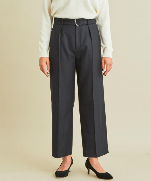 BEAUTY&YOUTH UNITED ARROWS(ビューティーアンドユースユナイテッドアローズ)の「BY∴ ウールタックベルトワイドパンツо(その他パンツ・レディース・オフホワイト/ネイビー/ライトブルー・SMALL/MEDIUM)」の9枚目の写真