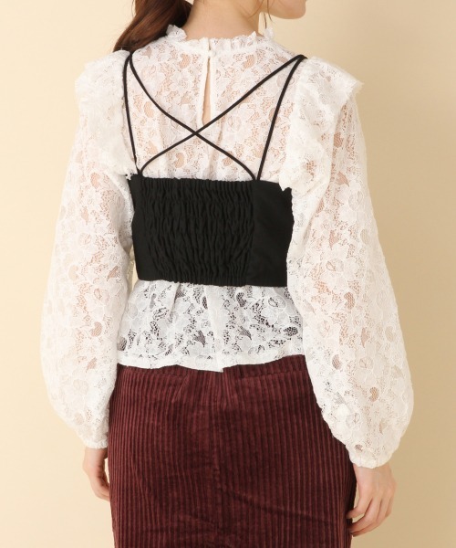 ブラウス シャツ レースビスチェセットブラウス レディース Heather（ヘザー）の「ビスチェレースSET 860386（シャツ