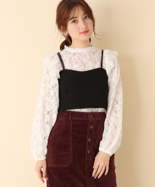 ブラウス シャツ フェザービスチェ レディース 楽天市場】【SALE／50%OFF】フリルビスチェSETブラウス Heather