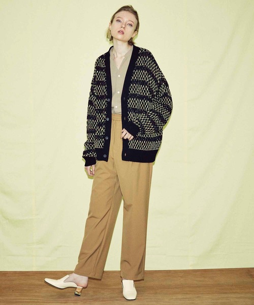 MAISON SPECIAL（メゾンスペシャル）の「タックジャガードボーダーオーバーサイズVネックカーディガン 【MAISON SPECIAL/メゾンスペシャル】（カーディガン/ボレロ・メンズ・ブラック/ネイビー・44/46）」の17枚目の写真