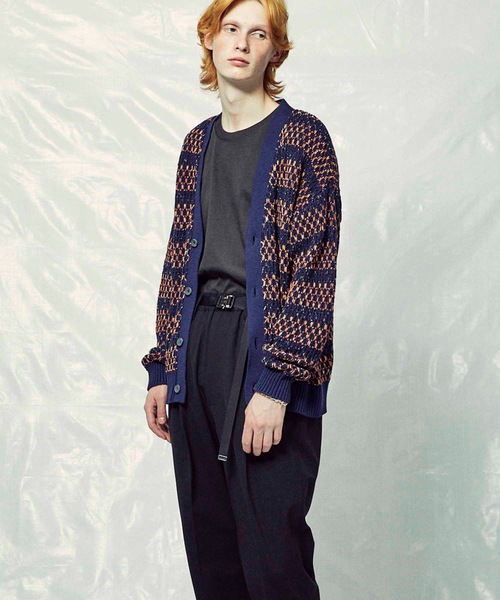 MAISON SPECIAL（メゾンスペシャル）の「タックジャガードボーダーオーバーサイズVネックカーディガン 【MAISON SPECIAL/メゾンスペシャル】（カーディガン/ボレロ・メンズ・ブラック/ネイビー・44/46）」の15枚目の写真