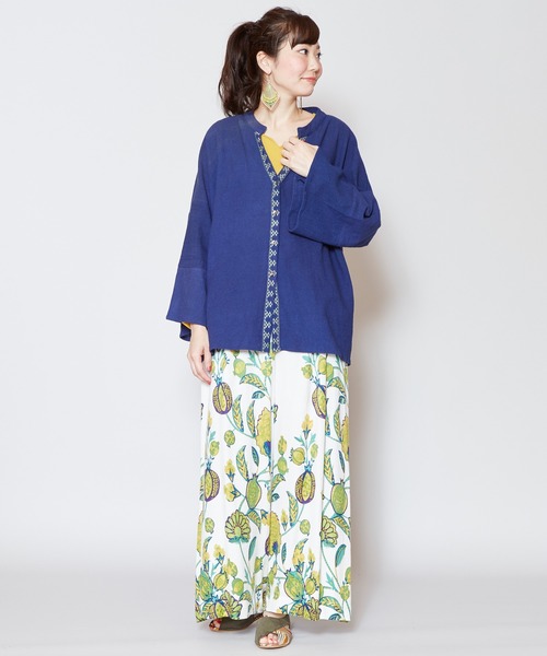 チャイハネ(チャイハネ)の「【チャイハネ】yul オリエンタルフラワーワイドパンツ(その他パンツ・レディース・ブルー/マスタード/ホワイト・FREE)」の18枚目の写真