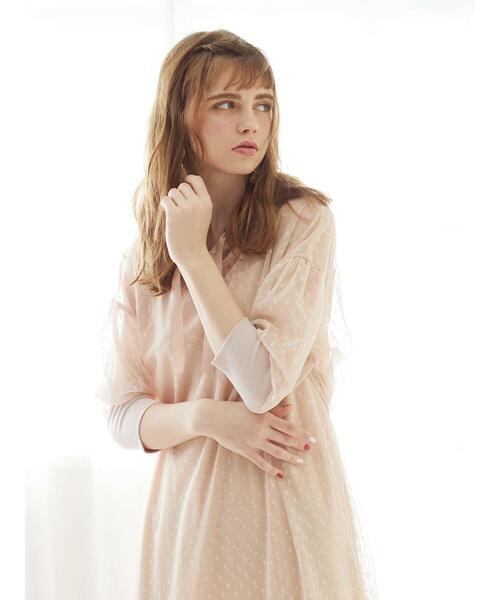 Honey Honey ワンピース ドットチュールワンピース ワンピース セール Salon ハニーサロン のファッション