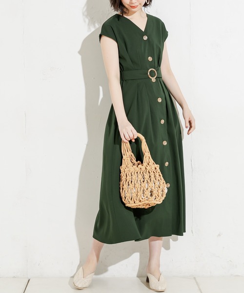 natural couture（ナチュラルクチュール）の「フロント釦ノースリーブワンピース Mサイズ（ワンピース・レディース・ブラック/ベージュ/グリーン/モカ/ストライプ/レンガ/ブラック系その他・FREE）」の17枚目の写真