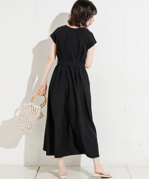 natural couture（ナチュラルクチュール）の「フロント釦ノースリーブワンピース Mサイズ（ワンピース・レディース・ブラック/ベージュ/グリーン/モカ/ストライプ/レンガ/ブラック系その他・FREE）」の10枚目の写真