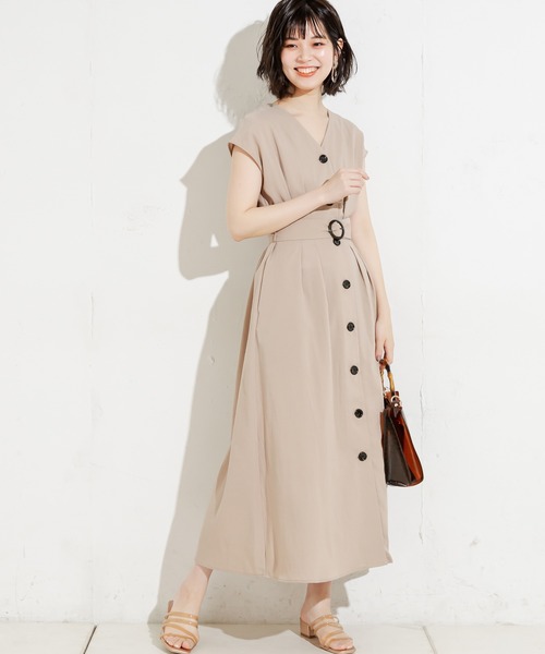 natural couture（ナチュラルクチュール）の「フロント釦ノースリーブワンピース Mサイズ（ワンピース・レディース・ブラック/ベージュ/グリーン/モカ/ストライプ/レンガ/ブラック系その他・FREE）」の14枚目の写真