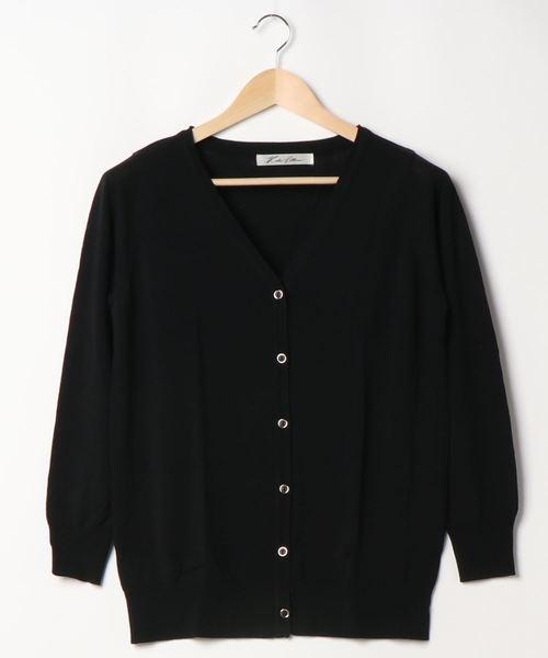 KOBE LETTUCE（コウベレタス）の「[UVカット]サマーニットカーディガン（カーディガン/ボレロ・レディース・アイボリー/パープル系その他/ベージュ/ブルー/グリーン/ブラック・FREE）」の3枚目の写真