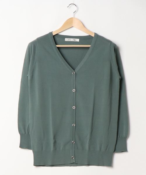 KOBE LETTUCE（コウベレタス）の「[UVカット]サマーニットカーディガン（カーディガン/ボレロ・レディース・アイボリー/パープル系その他/ベージュ/ブルー/グリーン/ブラック・FREE）」の18枚目の写真