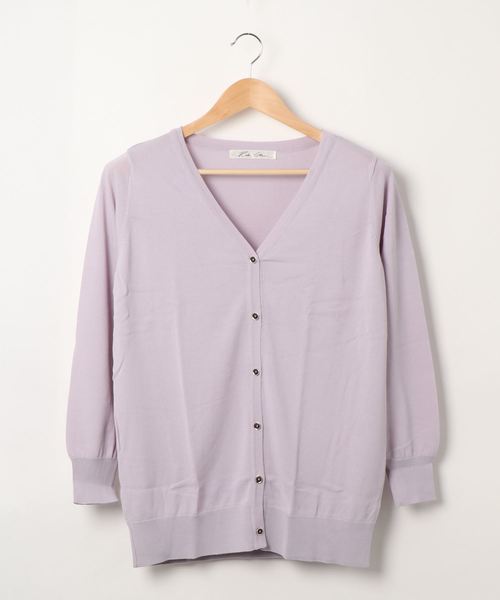 KOBE LETTUCE（コウベレタス）の「[UVカット]サマーニットカーディガン（カーディガン/ボレロ・レディース・アイボリー/パープル系その他/ベージュ/ブルー/グリーン/ブラック・FREE）」の7枚目の写真
