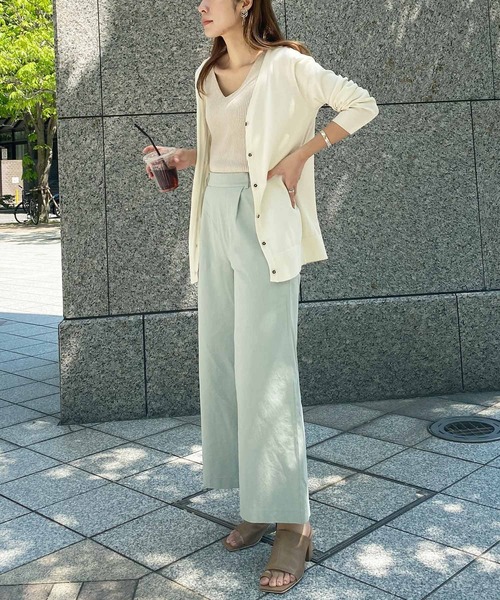 KOBE LETTUCE（コウベレタス）の「[UVカット]サマーニットカーディガン（カーディガン/ボレロ・レディース・アイボリー/パープル系その他/ベージュ/ブルー/グリーン/ブラック・FREE）」の12枚目の写真