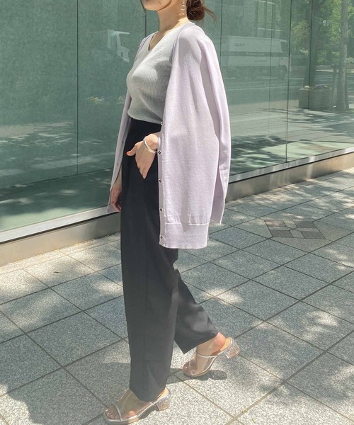 KOBE LETTUCE（コウベレタス）の「[UVカット]サマーニットカーディガン（カーディガン/ボレロ・レディース・アイボリー/パープル系その他/ベージュ/ブルー/グリーン/ブラック・FREE）」の10枚目の写真