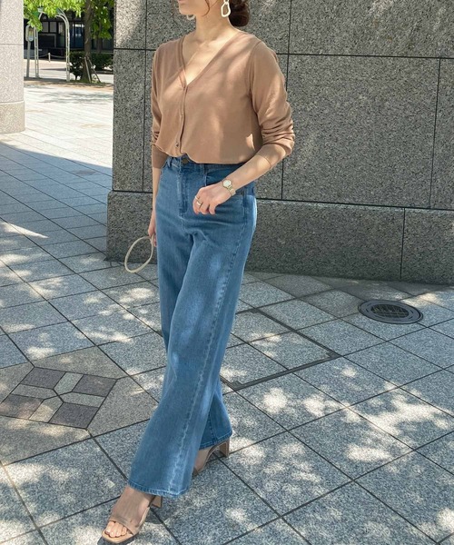 KOBE LETTUCE（コウベレタス）の「[UVカット]サマーニットカーディガン（カーディガン/ボレロ・レディース・アイボリー/パープル系その他/ベージュ/ブルー/グリーン/ブラック・FREE）」の14枚目の写真