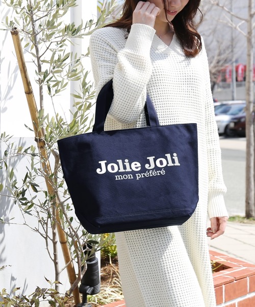 sankyo shokai（サンキョウショウカイ）の「[Jolie Joli] ショッピングトートバッグ（トートバッグ・レディース・レッド/ネイビー/アイボリー/ホワイト×ネイビー/ブラック/ピンク・FREE）」の5枚目の写真
