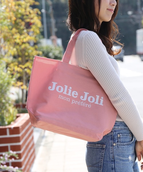 sankyo shokai（サンキョウショウカイ）の「[Jolie Joli] ショッピングトートバッグ（トートバッグ・レディース・レッド/ネイビー/アイボリー/ホワイト×ネイビー/ブラック/ピンク・FREE）」の6枚目の写真