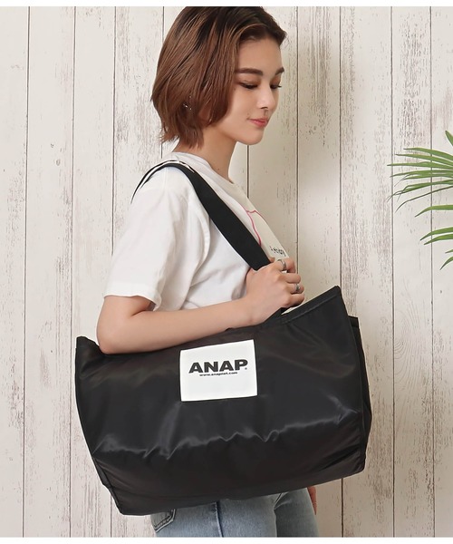 ANAP HOME(アナップホーム)の「ANAPロゴ保冷レジカゴバッグ(エコバッグ/サブバッグ)」|ブラック
