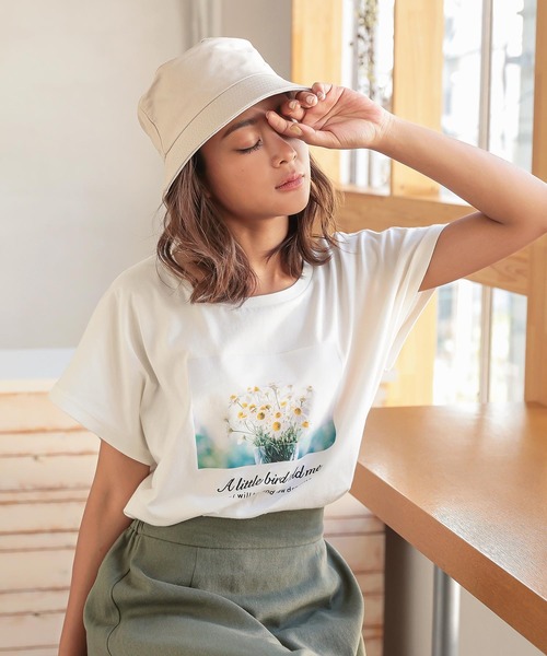KOBE LETTUCE（コウベレタス）の「選べる2タイプ フォトTシャツ（Tシャツ/カットソー・レディース・ホワイト系その他/オフホワイト/グレー系その他/チャコール・FREE）」の2枚目の写真