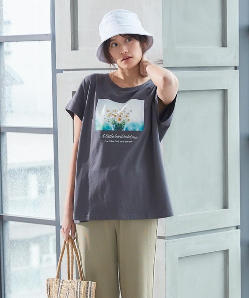 KOBE LETTUCE（コウベレタス）の「選べる2タイプ フォトTシャツ（Tシャツ/カットソー・レディース・ホワイト系その他/オフホワイト/グレー系その他/チャコール・FREE）」の3枚目の写真